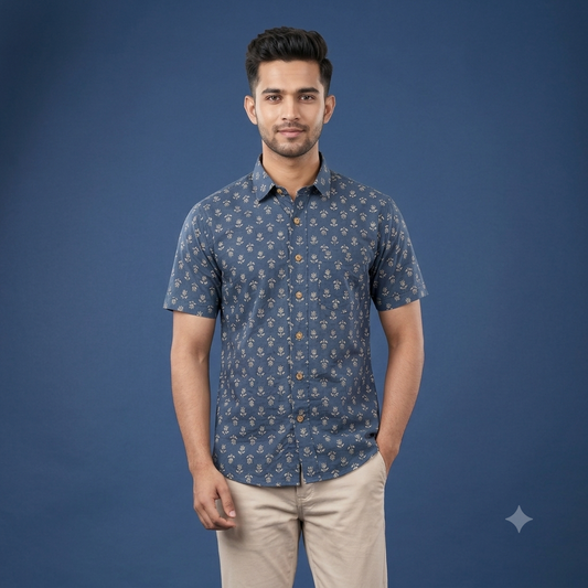 The Royal Bagru Floral Short-Sleeve Shirt