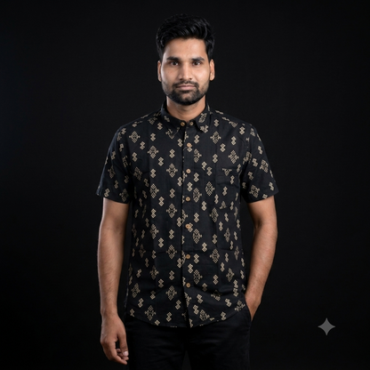 The Royal Midnight Geometric Heritage Shirt