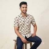 The Heritage Sanganeri Elephant Short-Sleeve Shirt