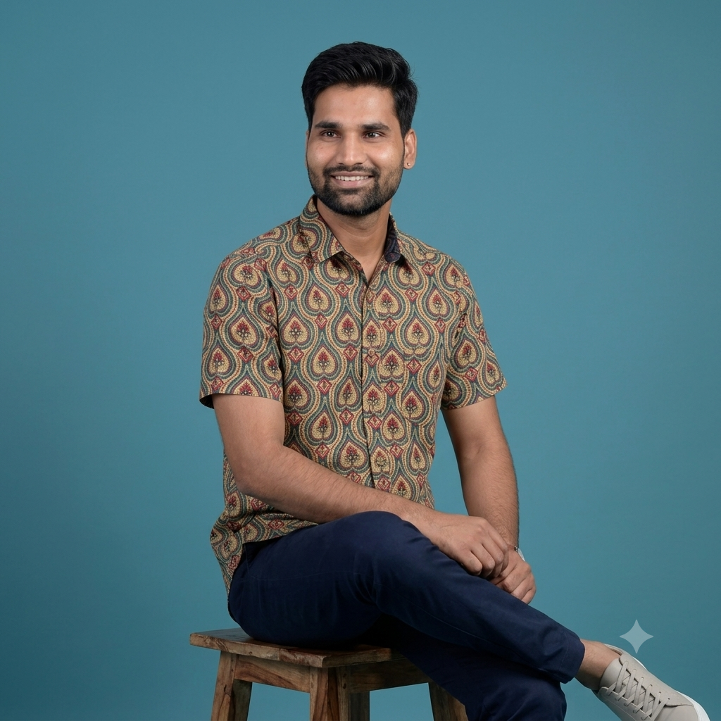 The Heritage Teal & Gold Lotus Shirt