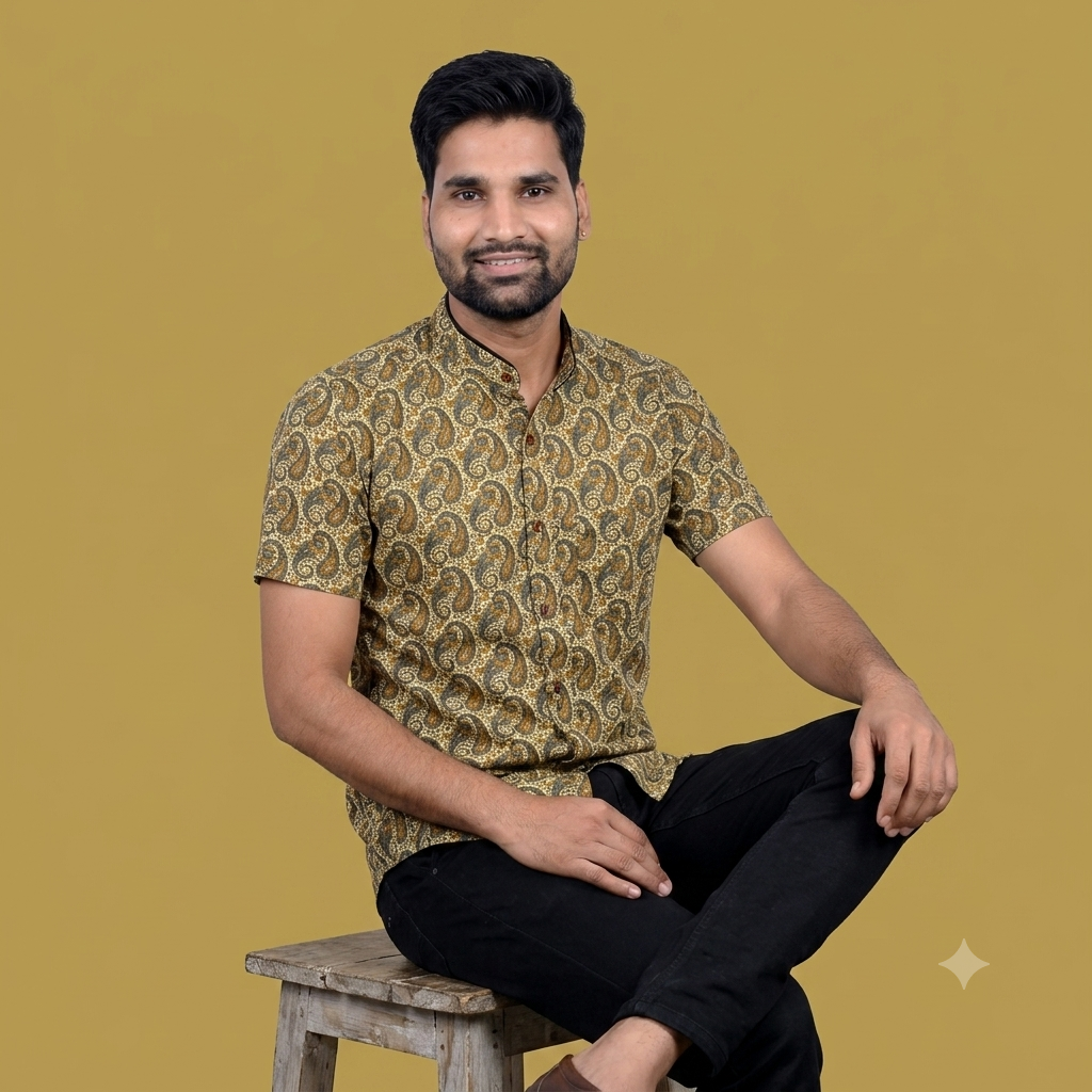 The Royal Aravalli Mandarin Collar Paisley Shirt