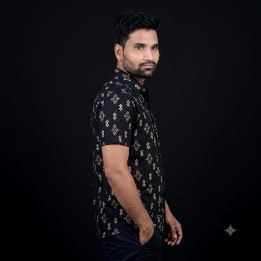 The Royal Midnight Geometric Heritage Shirt