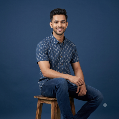 The Royal Bagru Floral Short-Sleeve Shirt