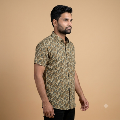 The Royal Aravalli Mandarin Collar Paisley Shirt
