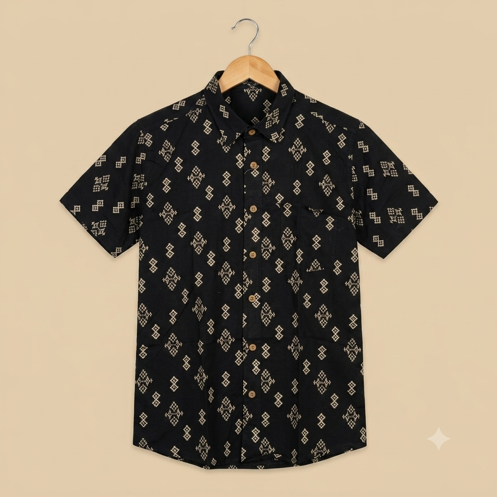 The Royal Midnight Geometric Heritage Shirt