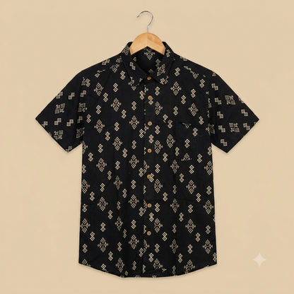 The Royal Midnight Geometric Heritage Shirt