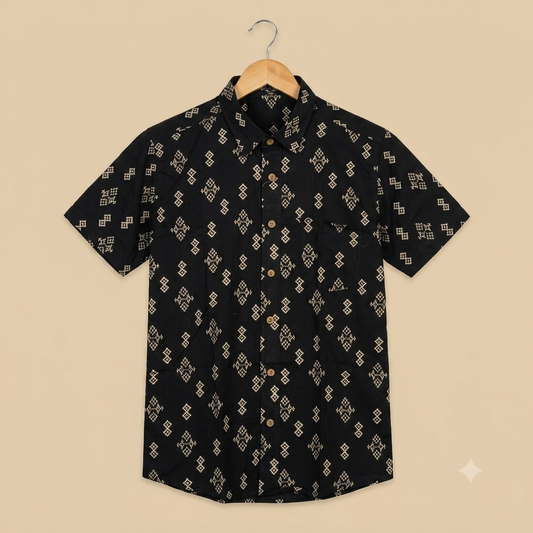 The Royal Midnight Geometric Heritage Shirt