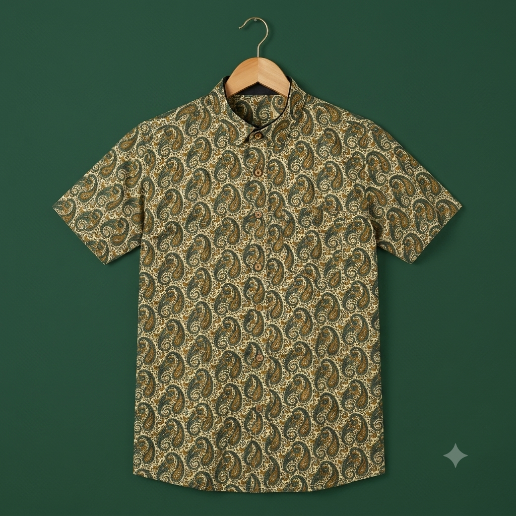 The Royal Aravalli Mandarin Collar Paisley Shirt
