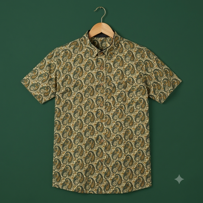 The Royal Aravalli Mandarin Collar Paisley Shirt