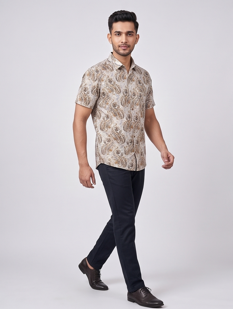 The Royal Aravalli Paisley Short-Sleeve Shirt
